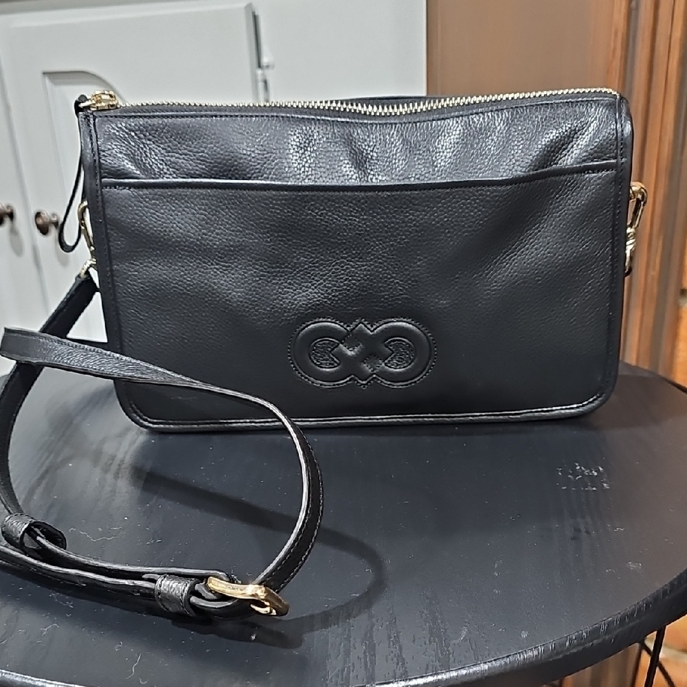 COLE HAAN Black Leather Crossbody Bag